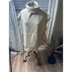 Kerisma Angora M/L Knit Turtleneck Poncho Tunic Pullover Kangaroo Pocket  Boho